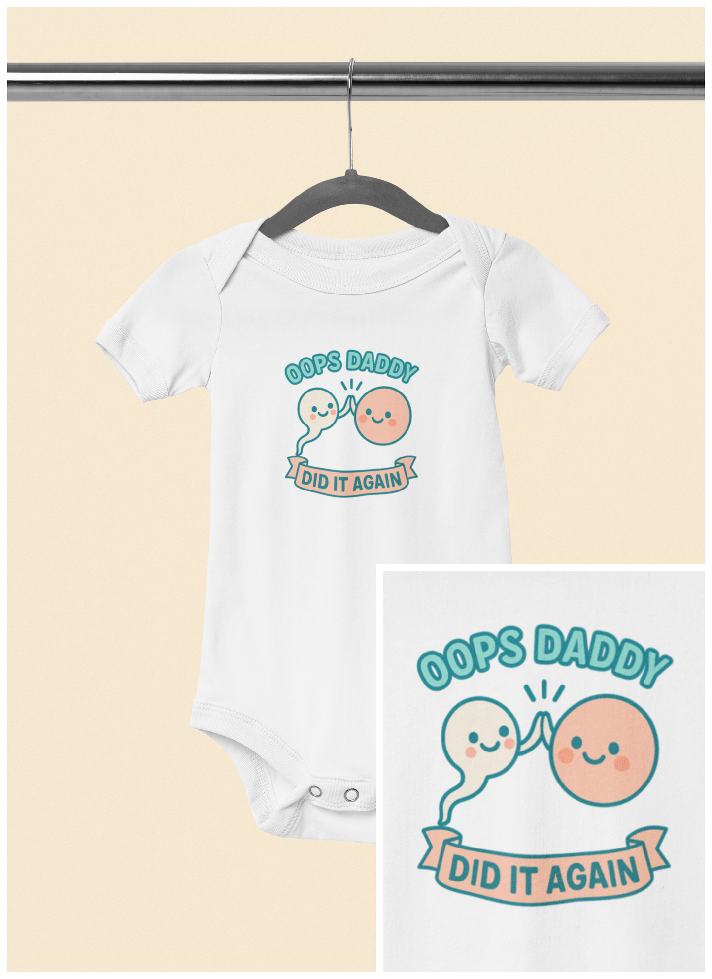Oops Daddy Did it Again - Baby Bodysuit - High Fiving Pals