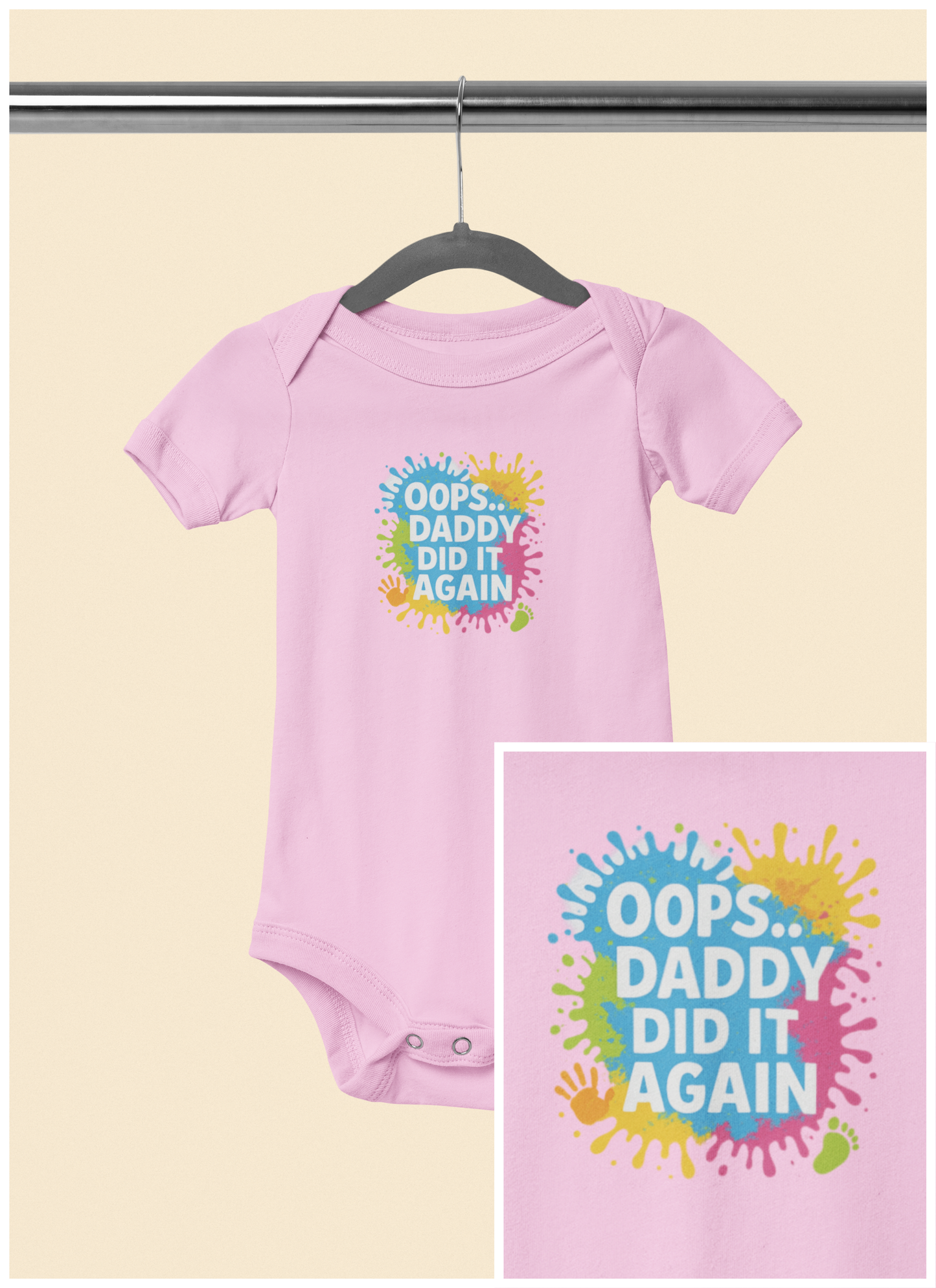 Oops Daddy Did it Again - Baby Bodysuit - Graffiti Style