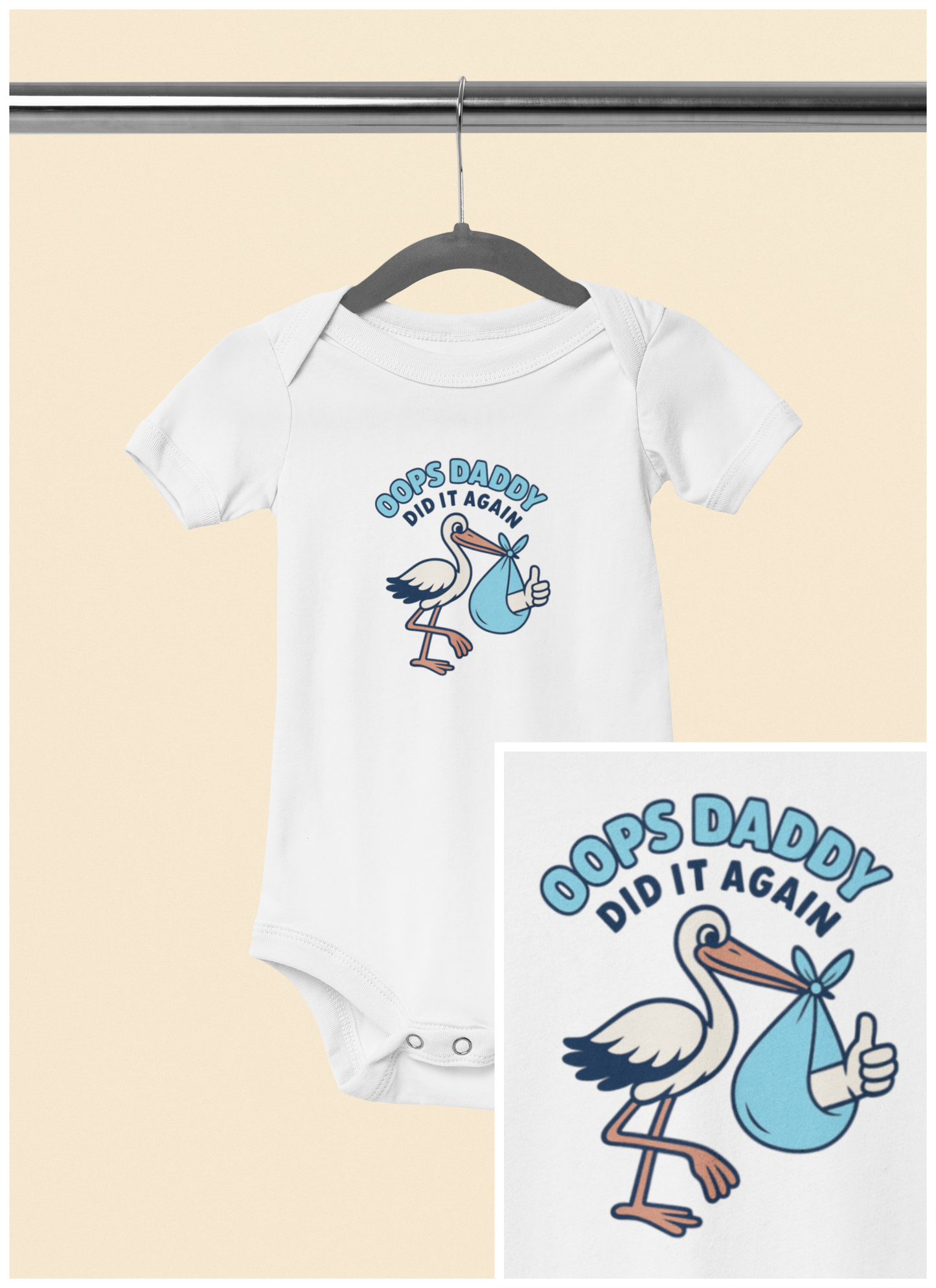 Oops Daddy Did it Again - Baby Bodysuit - Special Delivery in Blue