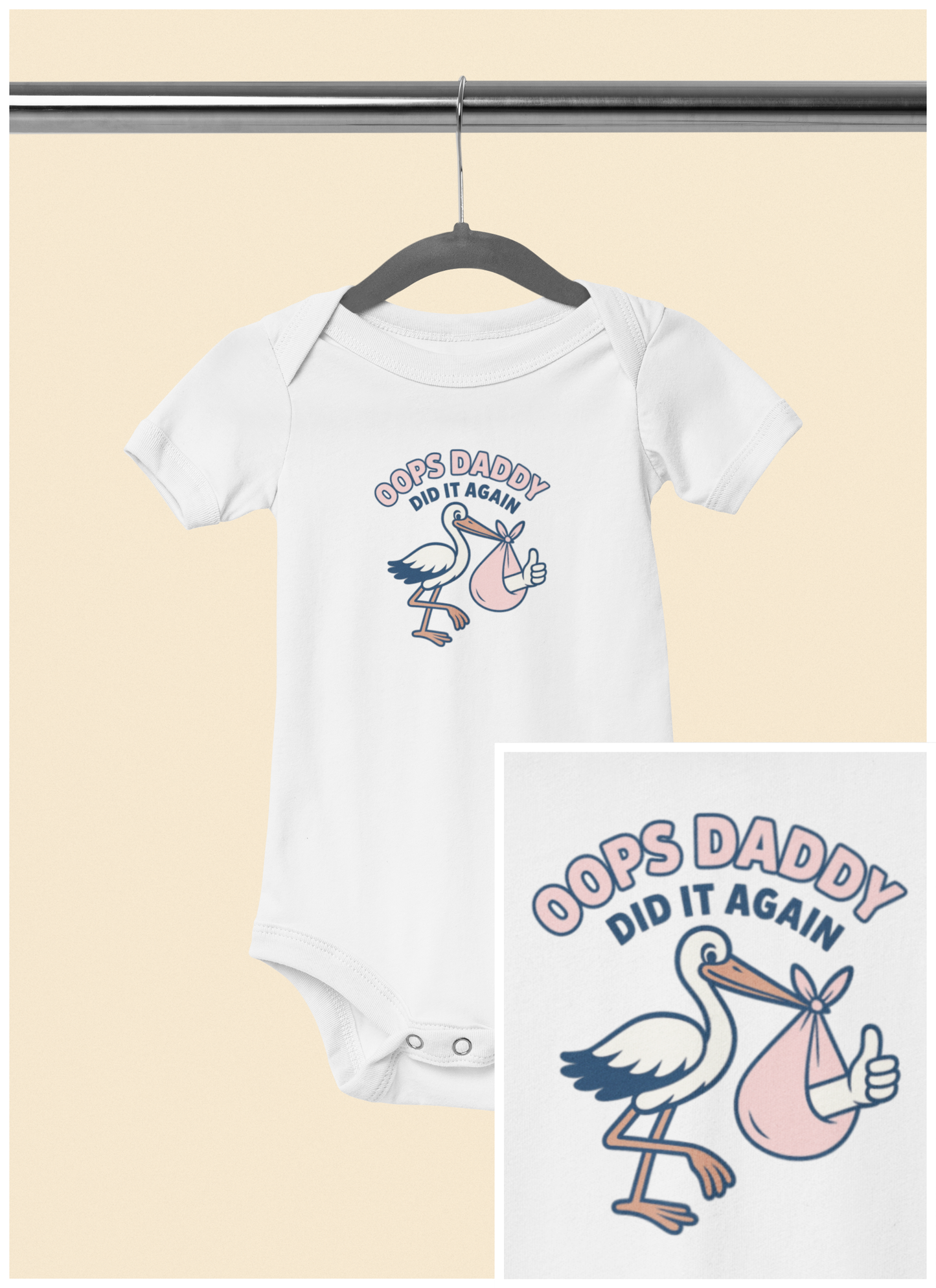 Oops Daddy Did it Again - Baby Bodysuit - Special Delivery in Pink