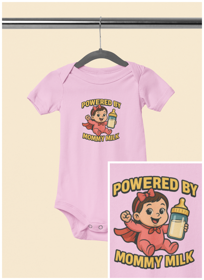Powered by Mommy Milk - Baby Bodysuit - Hero Charlotte