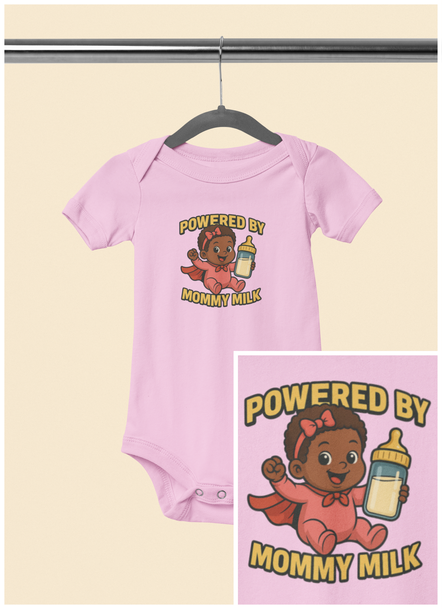 Powered by Mommy Milk - Baby Bodysuit - Hero Eva