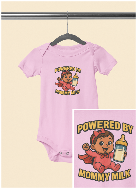 Powered by Mommy Milk - Baby Bodysuit - Hero Lily