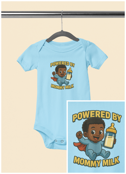 Powered by Mommy Milk - Baby Bodysuit - Hero Jordan