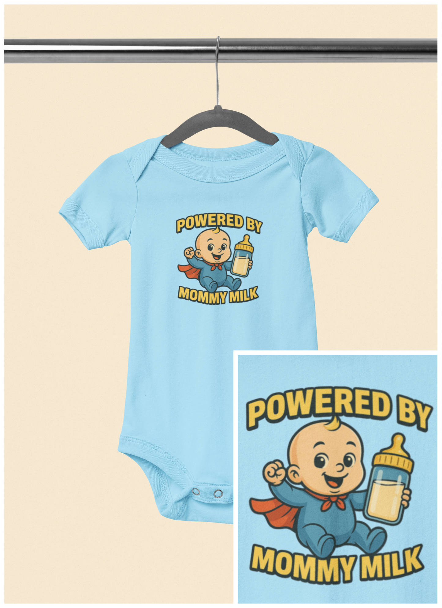 Powered by Mommy Milk - Baby Bodysuit - Hero Jack