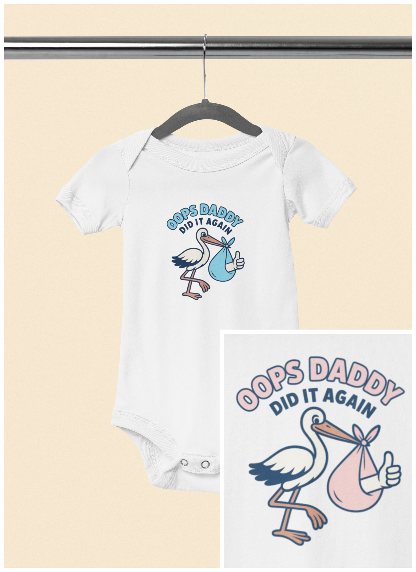 Oops Daddy Did it Again - Baby Bodysuit - Special Delivery in Pink