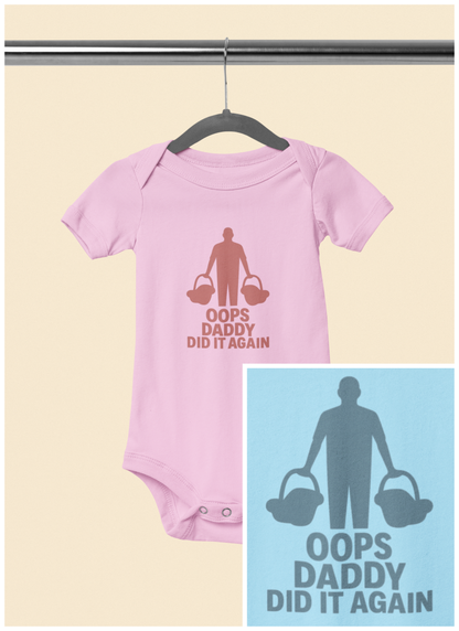 Oops Daddy Did it Again - Baby Bodysuit - Blue Twins