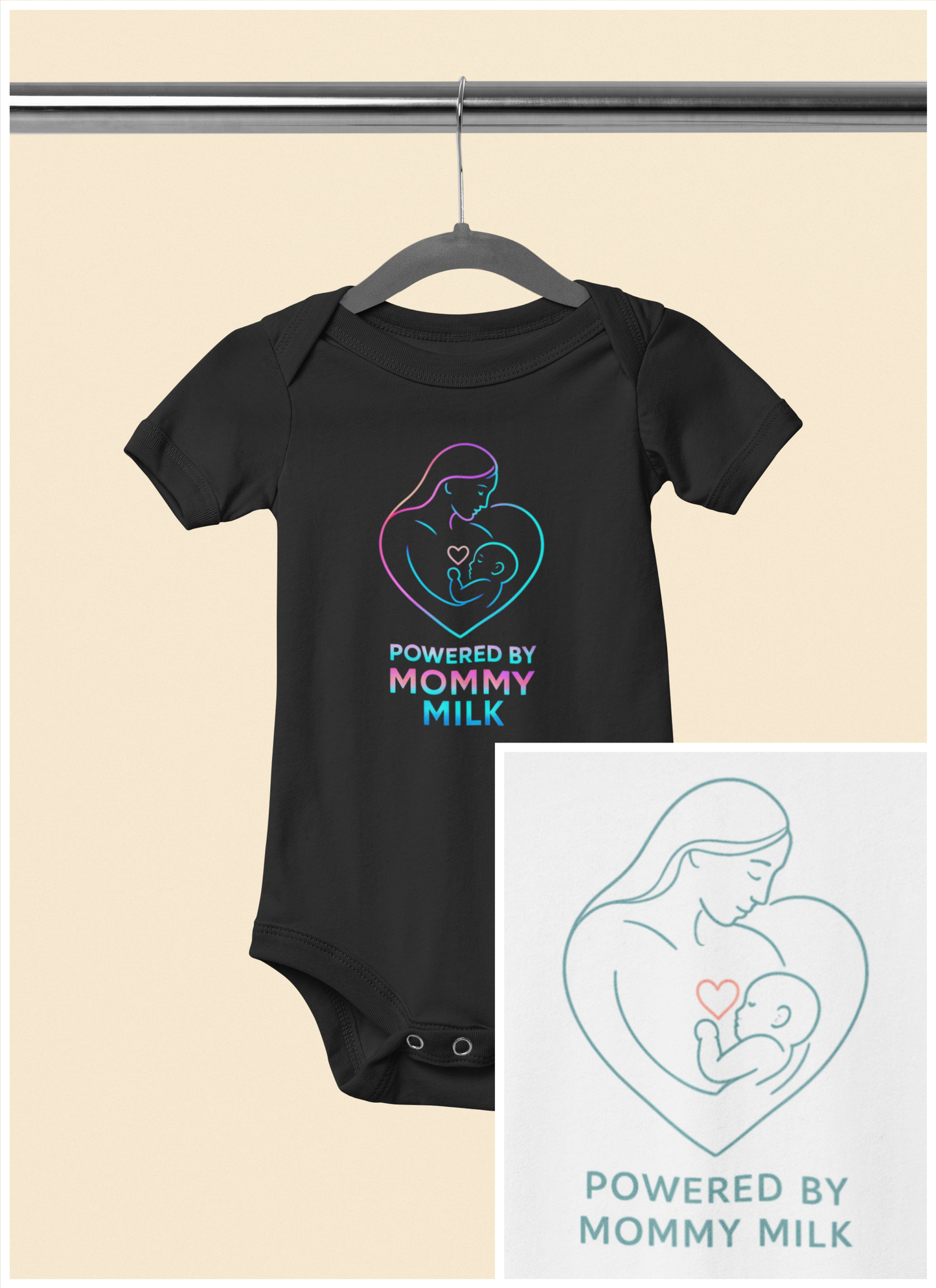 Powered by Mommy Milk - Baby Bodysuit - Love in Glow
