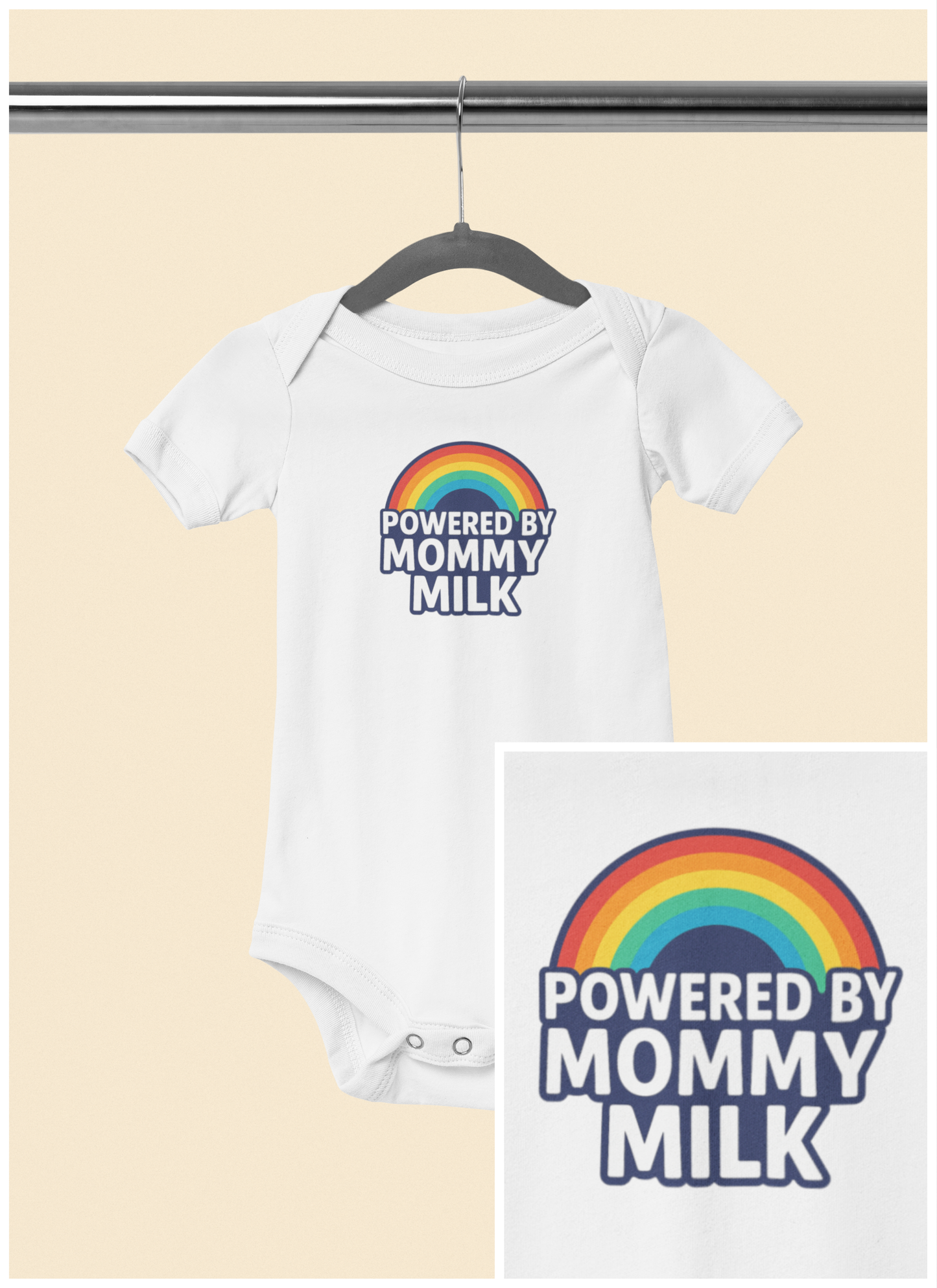 Powered by Mommy Milk - Baby Bodysuit - Rainbow Love