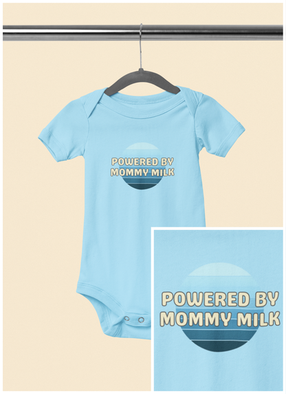 Powered by Mommy Milk - Baby Bodysuit - on Seattle Sunset