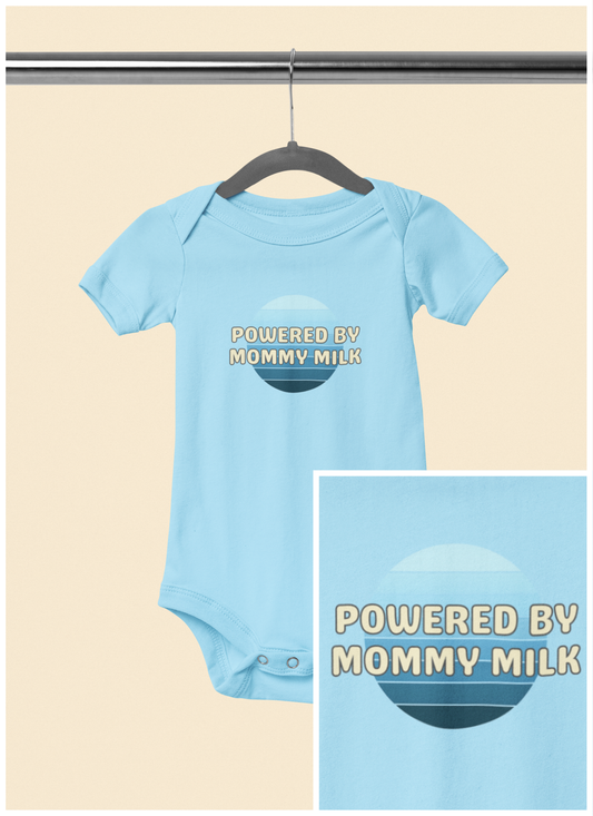 Powered by Mommy Milk - Baby Bodysuit - on Seattle Sunset