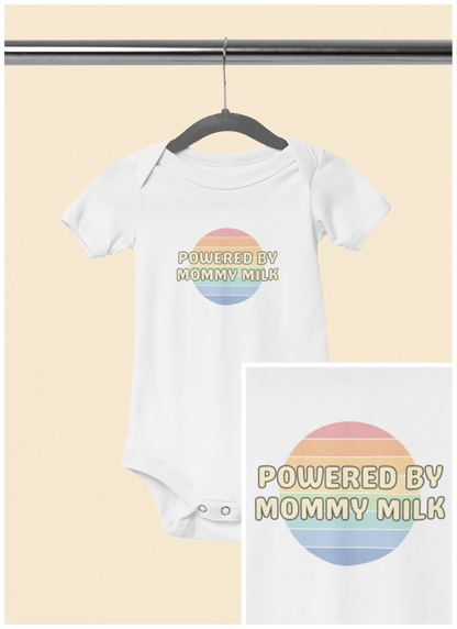 Powered by Mommy Milk - Baby Bodysuit - on San Diego Sunset