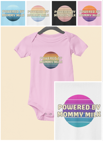 Powered by Mommy Milk - Baby Bodysuit - on Dallas Sunset