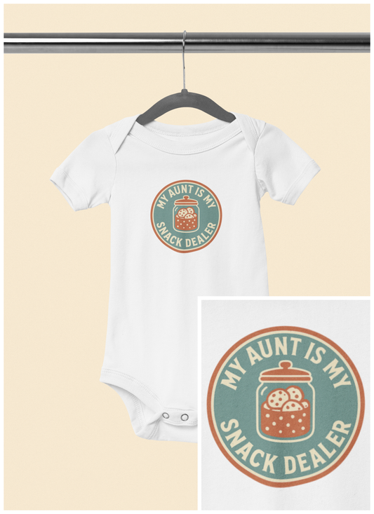 My Aunt is My Personal Snack Dealer - Baby Bodysuit - Vintage Sea Green Stamp