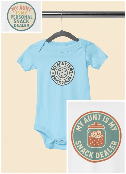 My Aunt is My Personal Snack Dealer - Baby Bodysuit - Vintage Sea Green Stamp