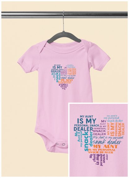 My Aunt is My Personal Snack Dealer - Baby Bodysuit - Berry Snack Heart