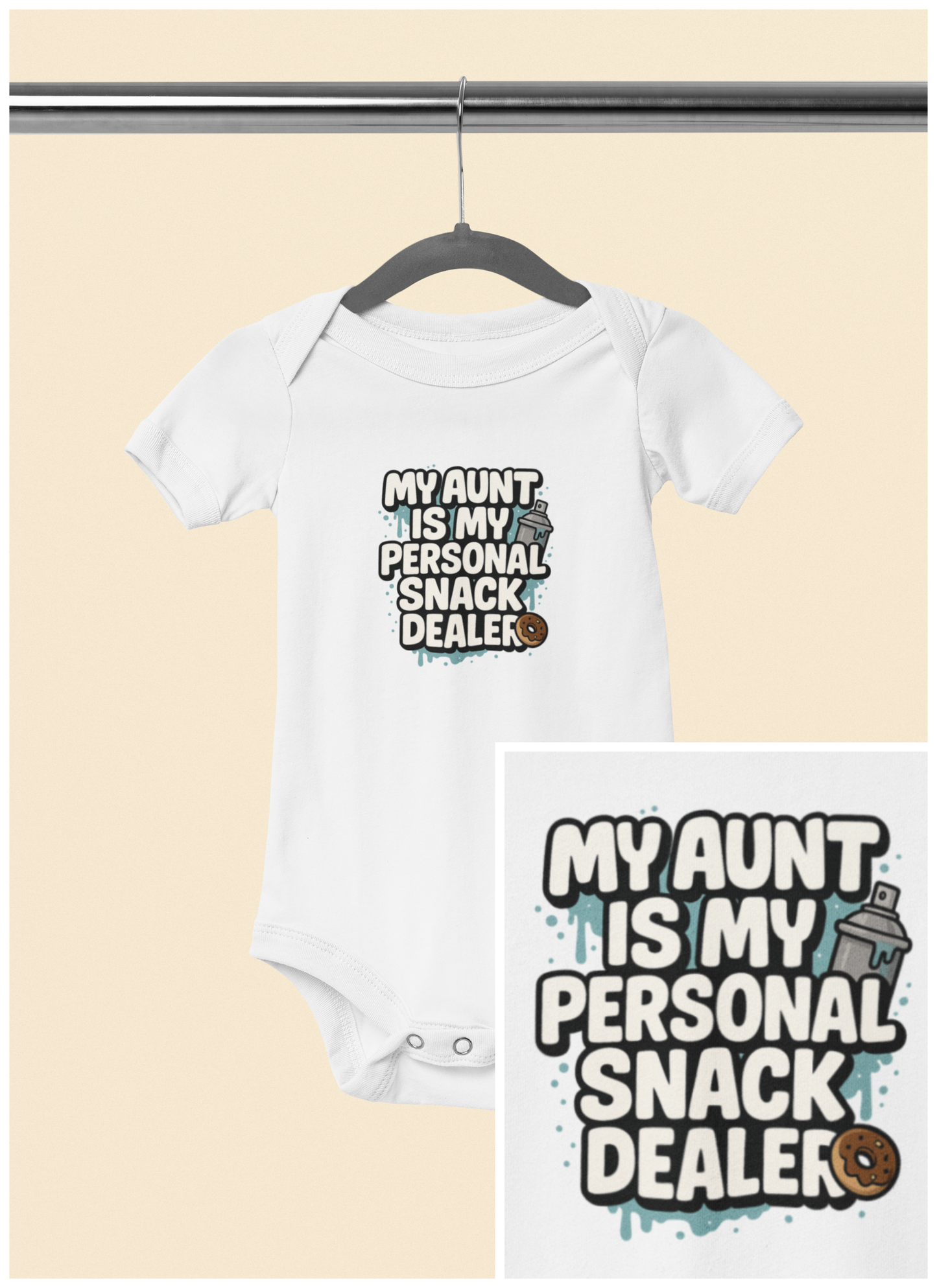 My Aunt is My Personal Snack Dealer - Baby Bodysuit - Graffiti Snacks