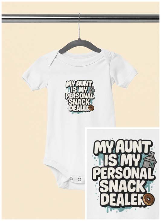 My Aunt is My Personal Snack Dealer - Baby Bodysuit - Graffiti Snacks
