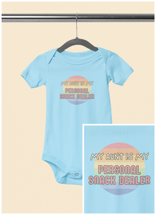 My Aunt is My Personal Snack Dealer - Baby Bodysuit - on San Diego Sunset
