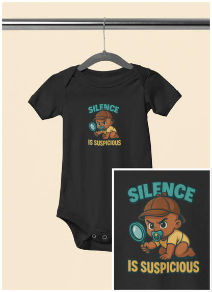 Silence is Suspicious - Baby Bodysuit - Detective Jordan