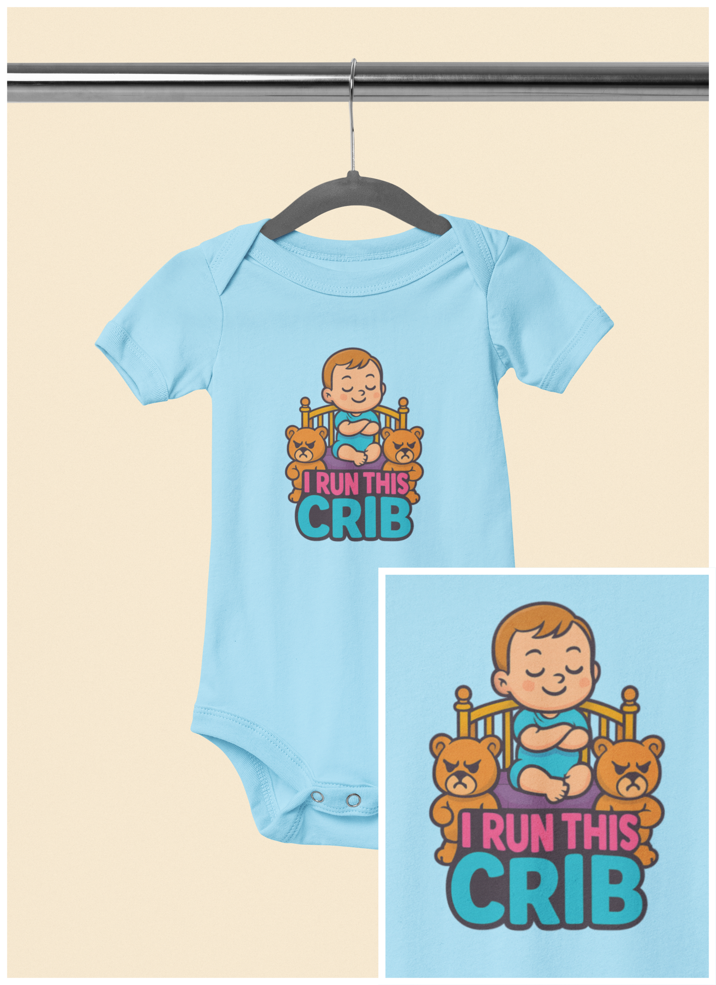 I Run This Crib - Baby Bodysuit - Prince Jack