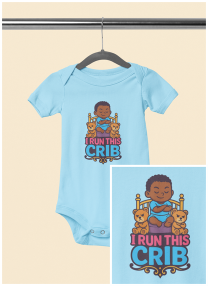 I Run This Crib - Baby Bodysuit - Prince Jordan