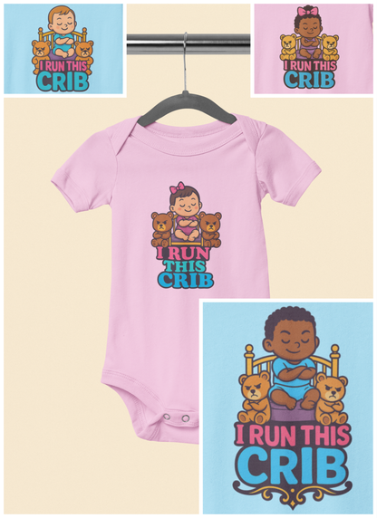 I Run This Crib - Baby Bodysuit - Prince Jordan