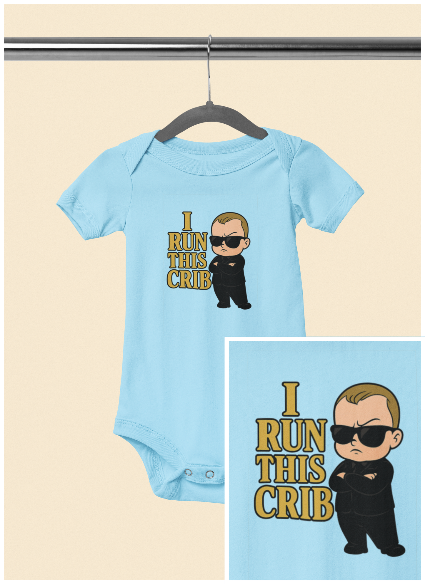 I Run This Crib - Baby Bodysuit - Boss Jack