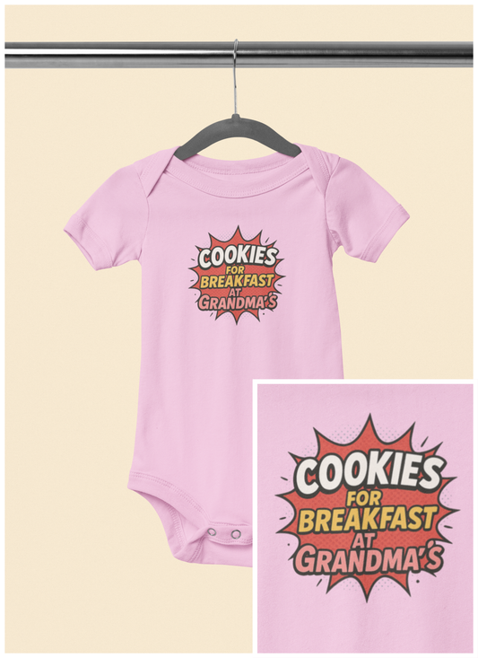 Cookies for Breakfast at Grandma's - Baby Bodysuit - Comically Yummy
