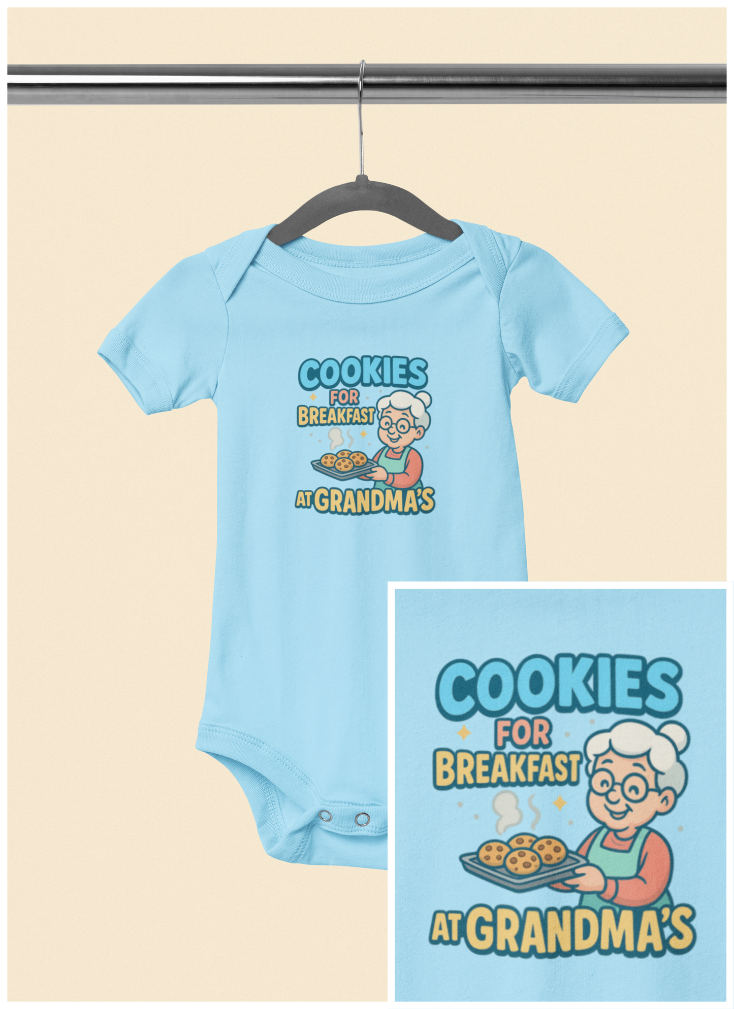 Cookies for Breakfast at Grandma's - Baby Bodysuit - Grandma's Best