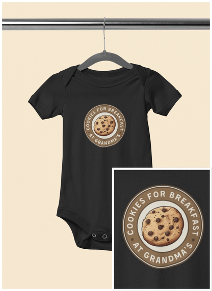 Cookies for Breakfast at Grandma's - Baby Bodysuit - Modern Stamp