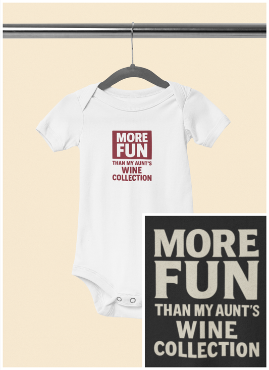 More Fun than my Aunt's Wine Collection - Baby Bodysuit - Red Block