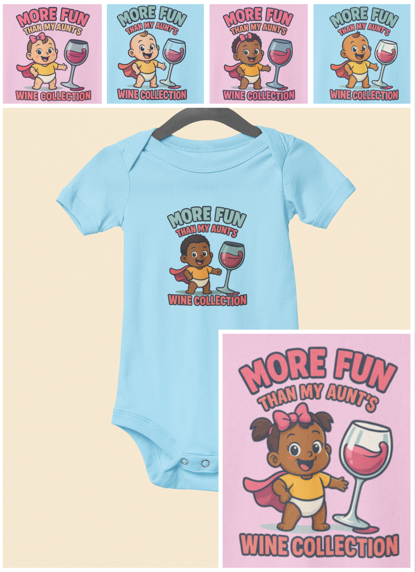 More Fun than my Aunt's Wine Collection - Baby Bodysuit - Eva