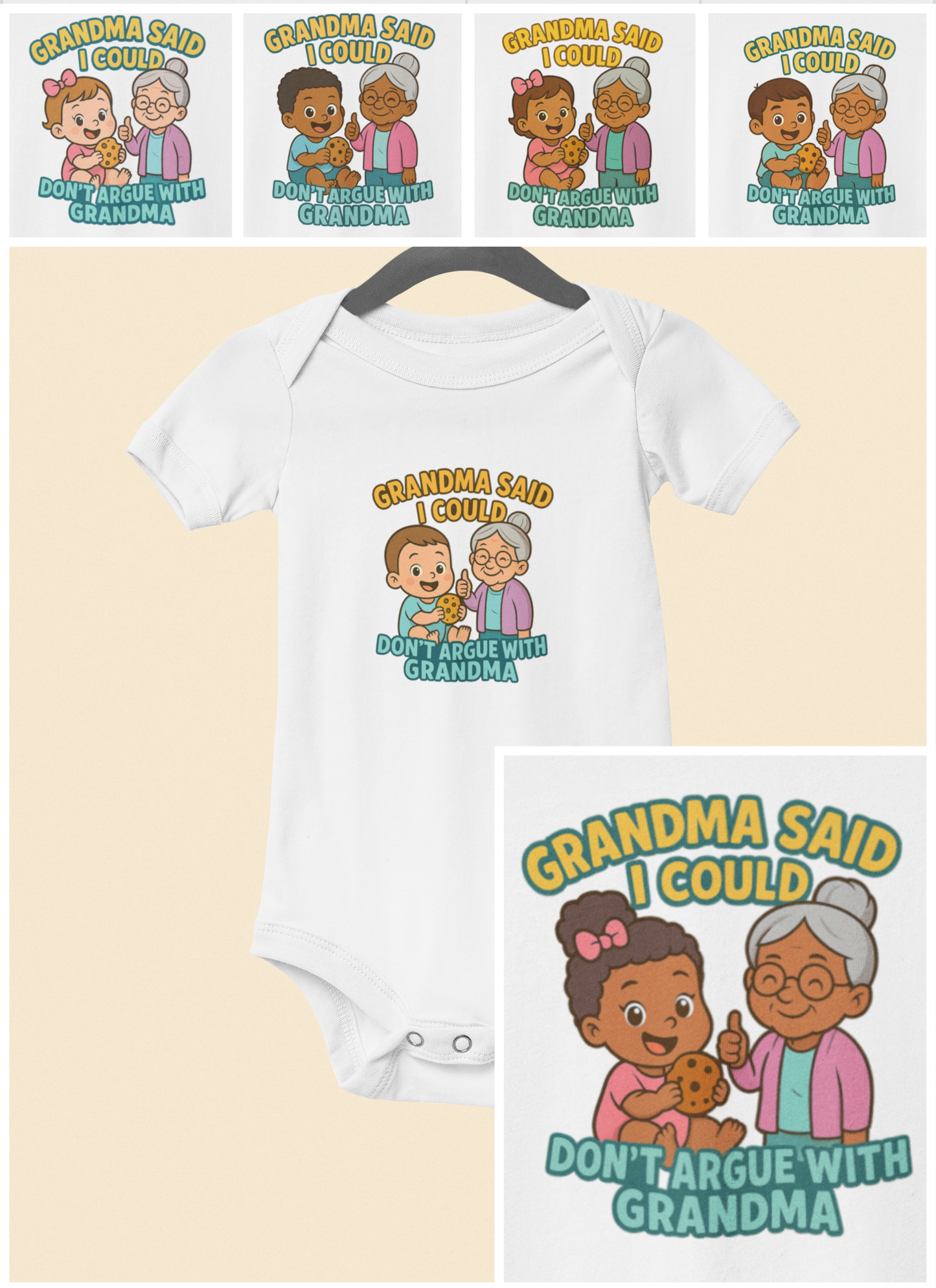 Grandma Said I Could, Don't Argue with Grandma - Baby Bodysuit - Jack