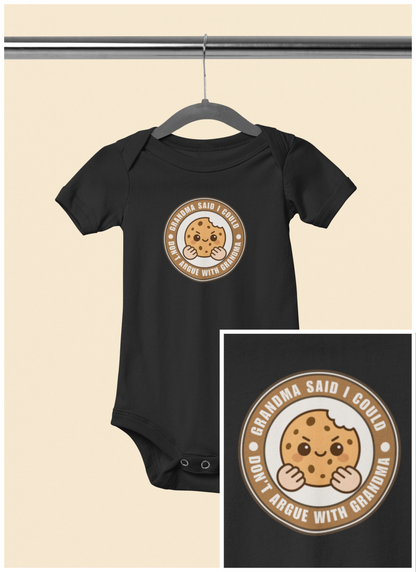 Grandma Said I Could, Don't Argue with Grandma - Baby Bodysuit - Modern Cookie Stamp