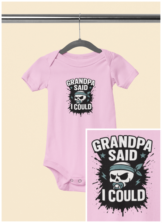 Grandpa Said I Could - Baby Bodysuit - Graffiti Skull
