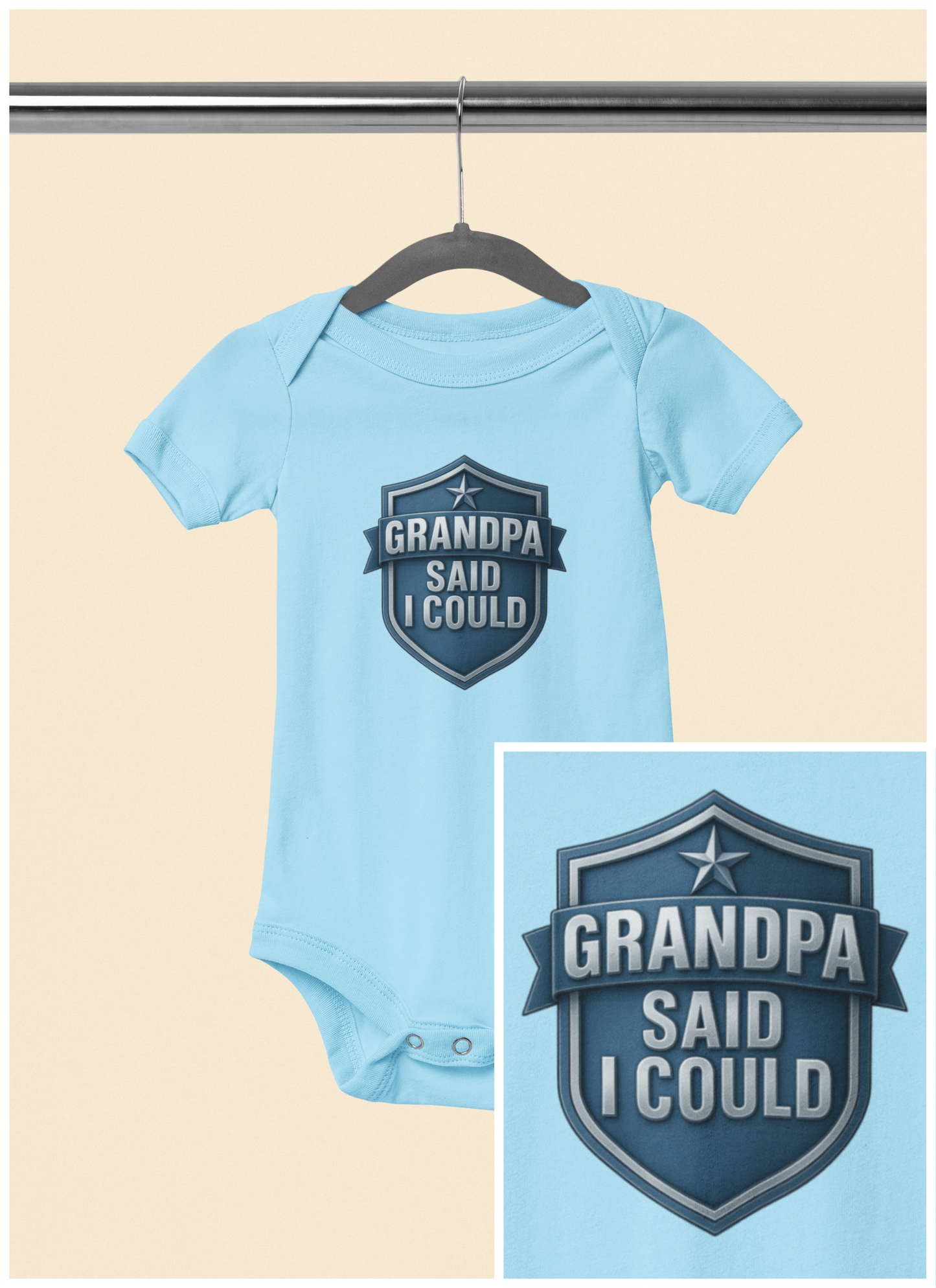Grandpa Said I Could - Baby Bodysuit - Blue Shield