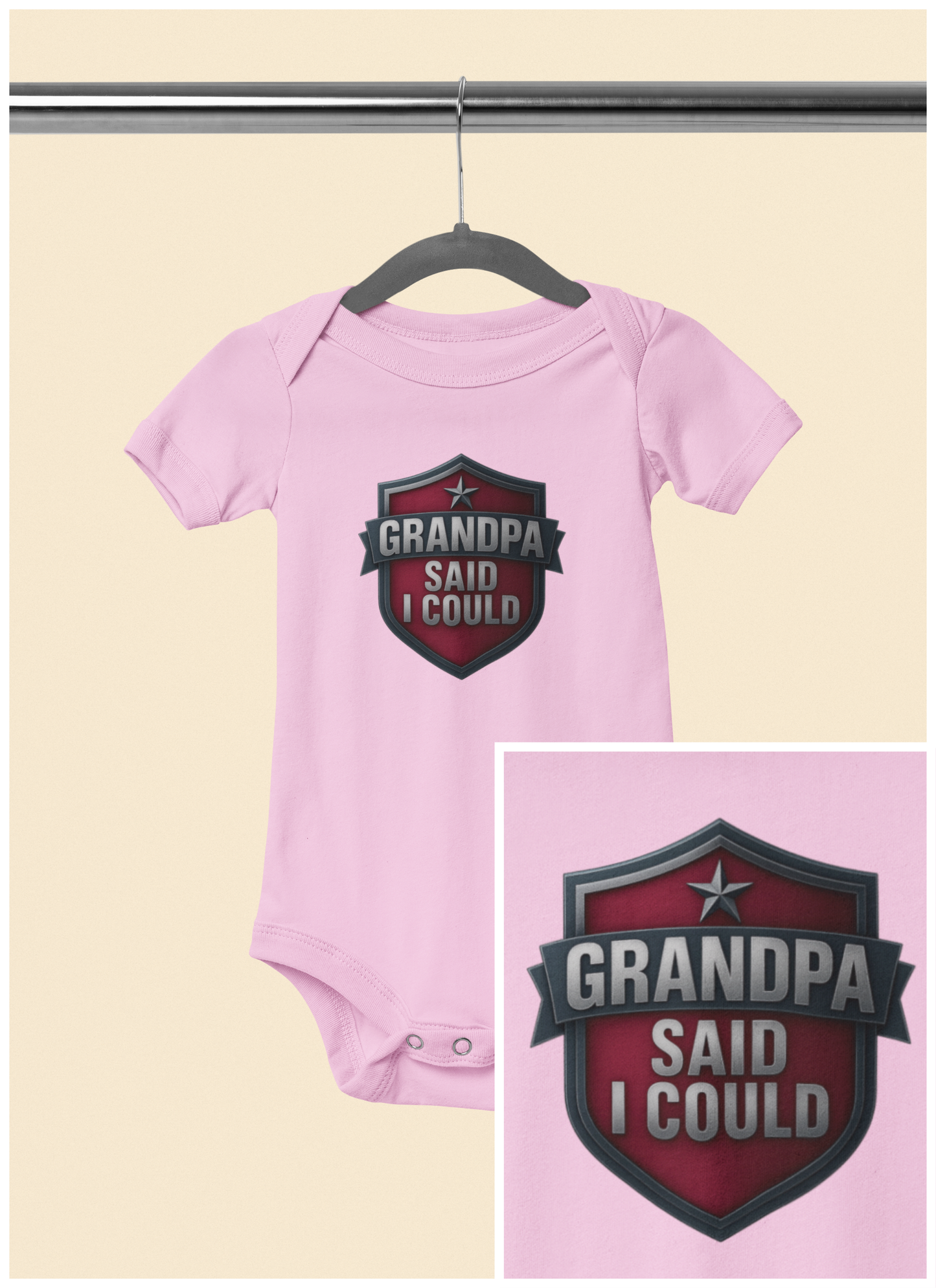 Grandpa Said I Could - Baby Bodysuit - Red Shield