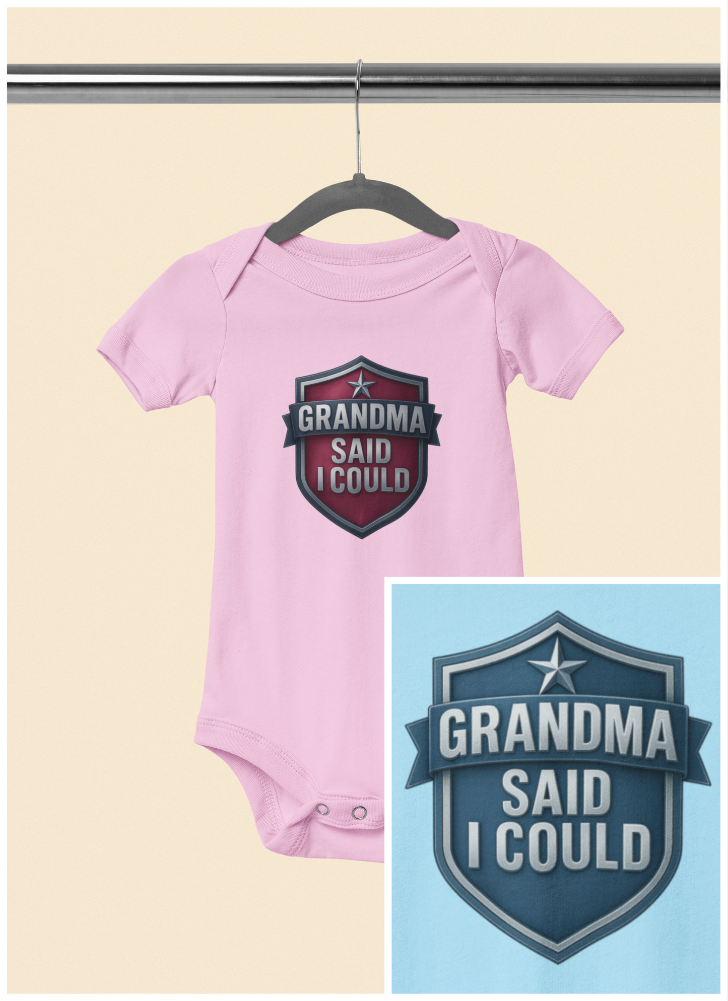 Grandma Said I Could - Baby Bodysuit - Red Shield
