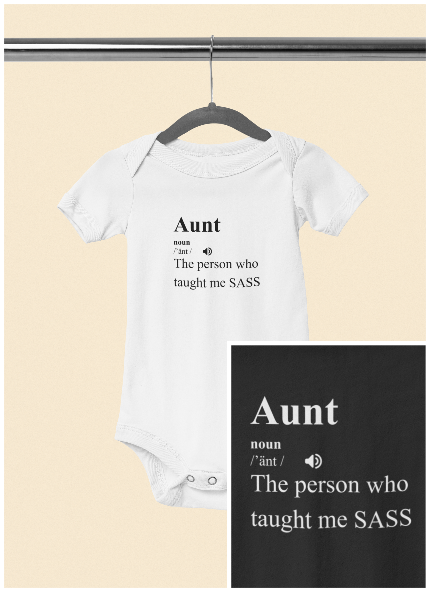 Warning, My Aunt Taught Me Sass - Baby Bodysuit - Definitively