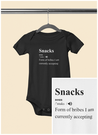 Currently Accepting Bribes in the Form of Snacks - Baby Bodysuit - Definitively