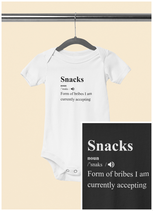 Currently Accepting Bribes in the Form of Snacks - Baby Bodysuit - Definitively