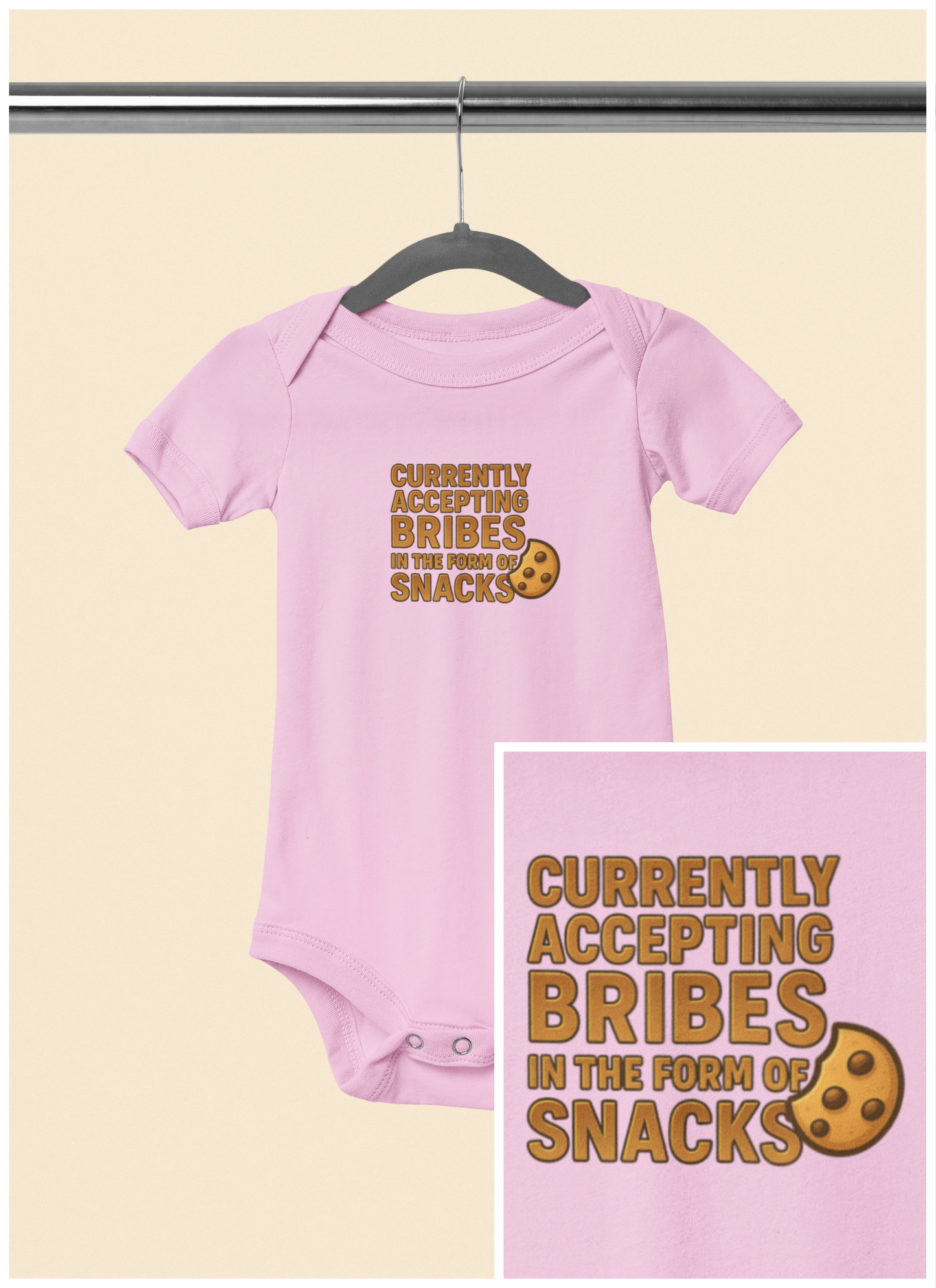 Currently Accepting Bribes in the Form of Snacks - Baby Bodysuit - Gradient Cookie