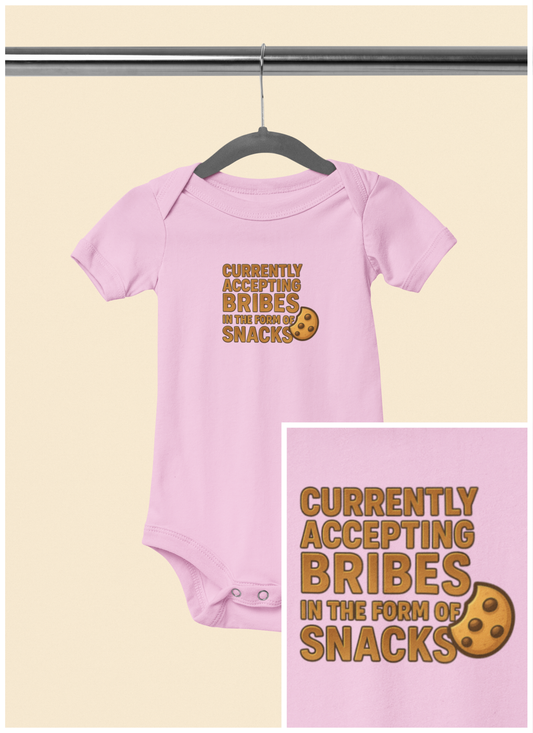 Currently Accepting Bribes in the Form of Snacks - Baby Bodysuit - Gradient Cookie
