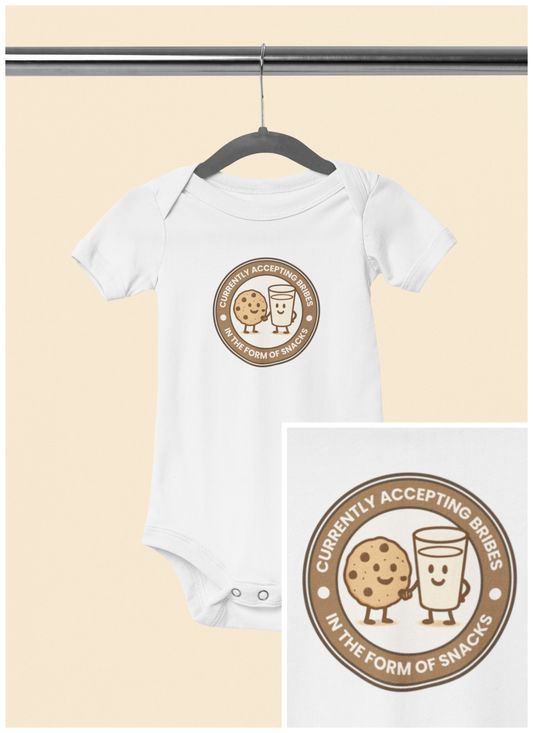 Currently Accepting Bribes in the Form of Snacks - Baby Bodysuit - Pals Stamps