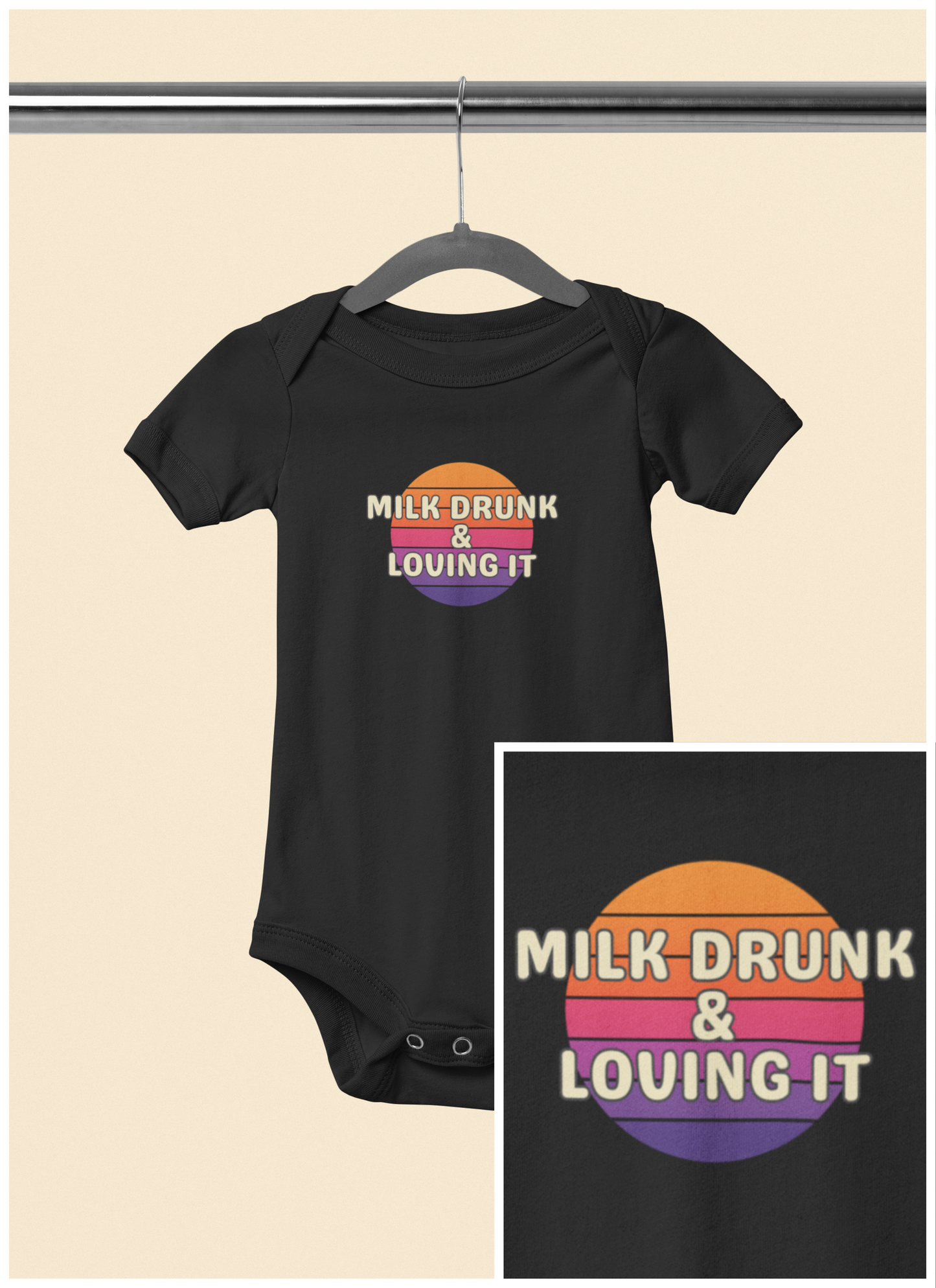 Milk Drunk and Loving It - Baby Bodysuit - on Miami Sunset