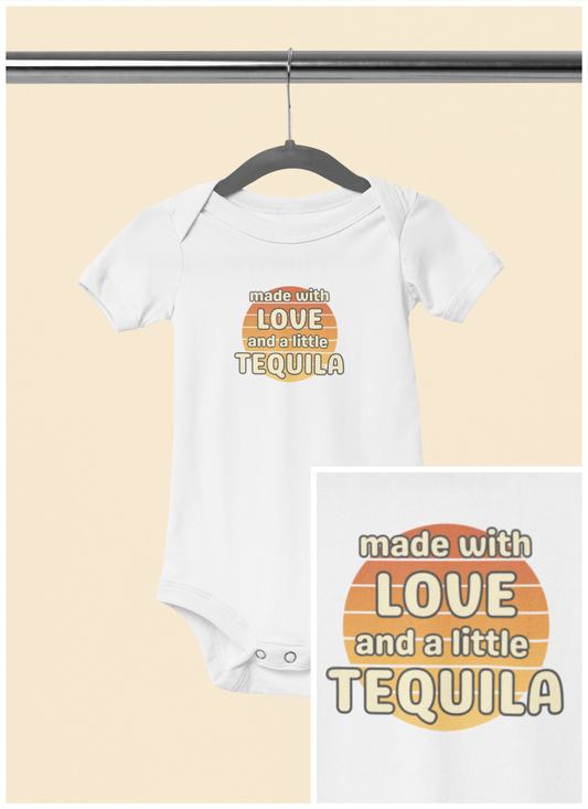 Made With Love, and a Little Tequila - Baby Bodysuit - on Key West Sunset