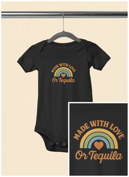 Made With Love, or Tequila - Baby Bodysuit - Retro Rainbow