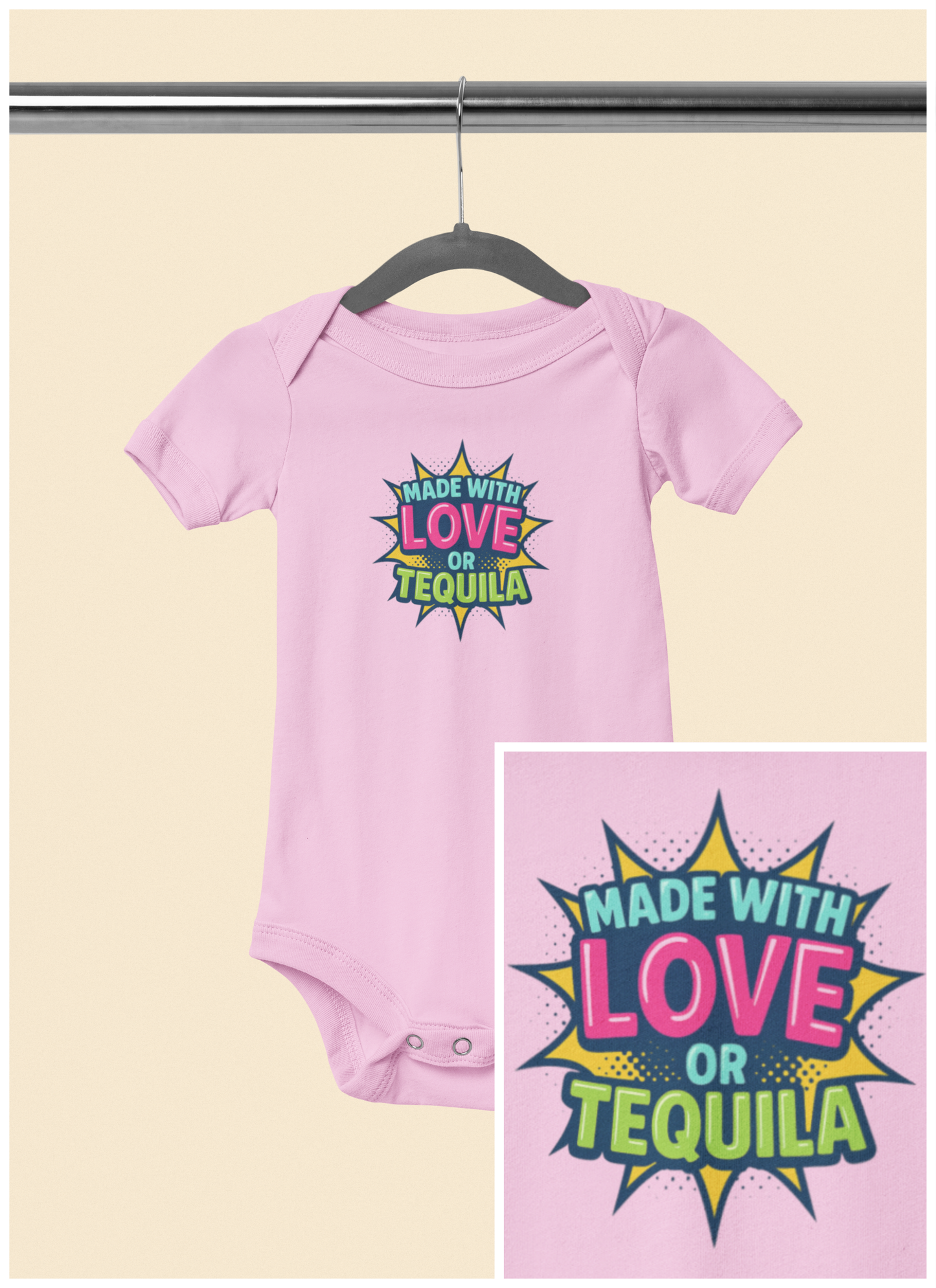 Made With Love, or Little Tequila - Baby Bodysuit - Comic Pop