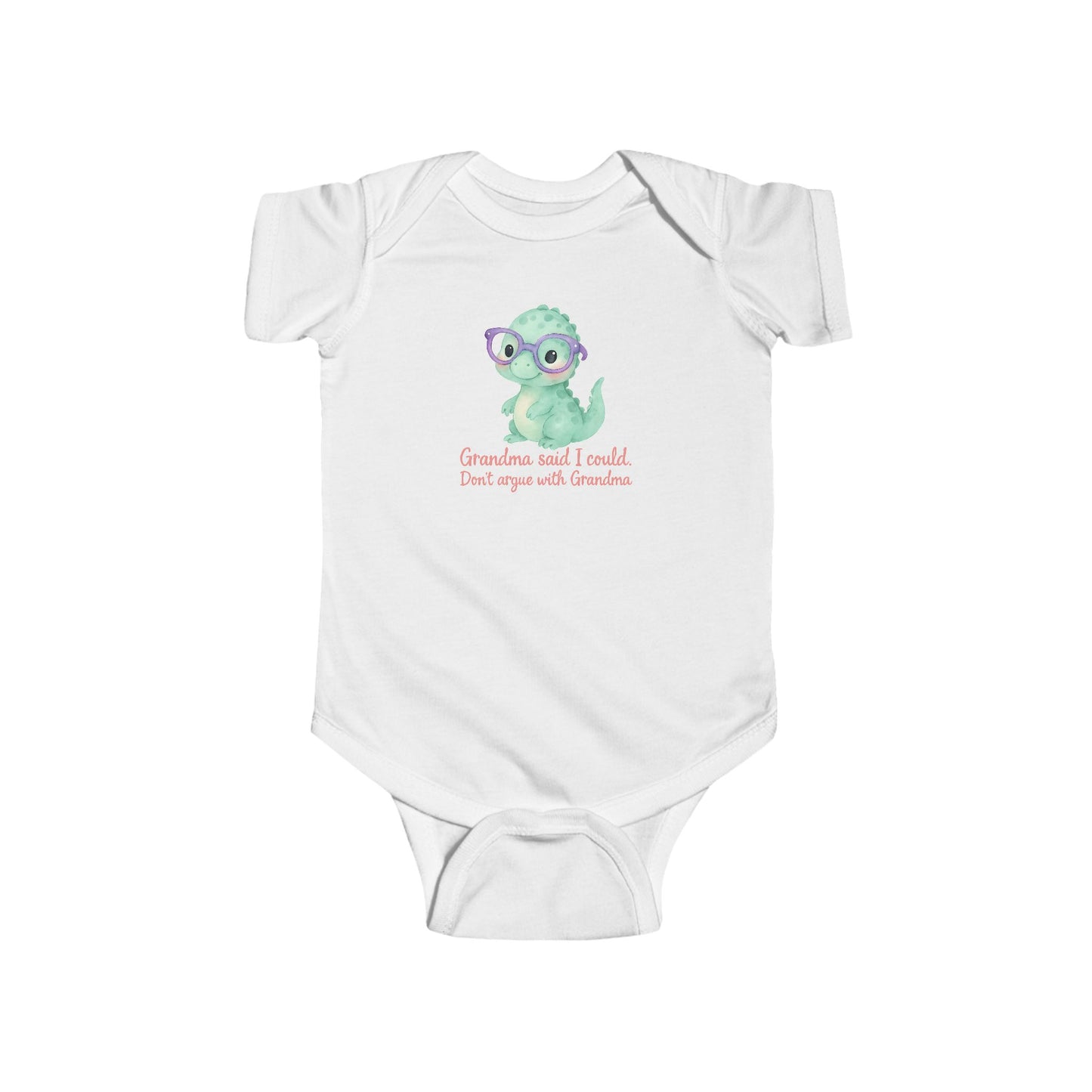 Grandma Said I Could, Don't Argue with Grandma - Baby Bodysuit - Sweet Dino